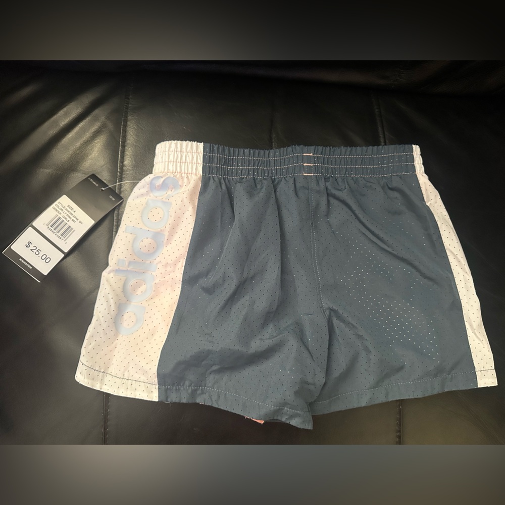 Adidas Navy and White Perforated Shorts